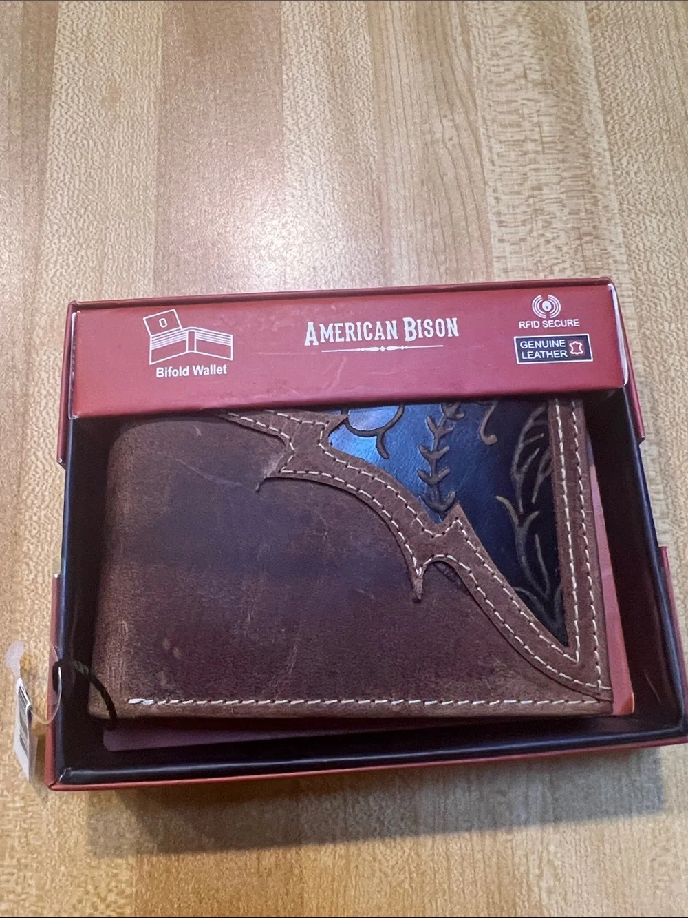 #2562**”5x5”Men's Brown Genuine Leather Bifold Wallet
